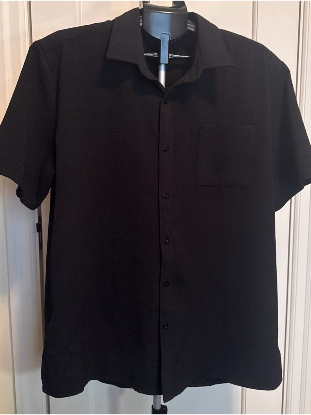 Coofandy Men's Black Short-Sleeve Button-Up Shirt